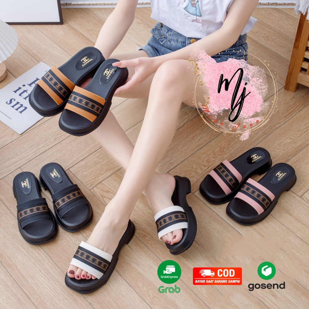 Sandal Wedges Wanita Selop Terbaru Import