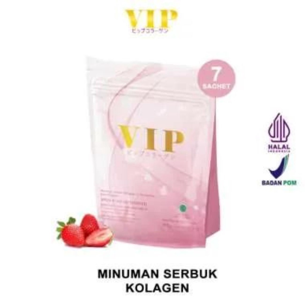 [ORI] VIP Collagen Drink Pouch Minuman Kesehatan Mencegah Jerawat isi 7 sachet