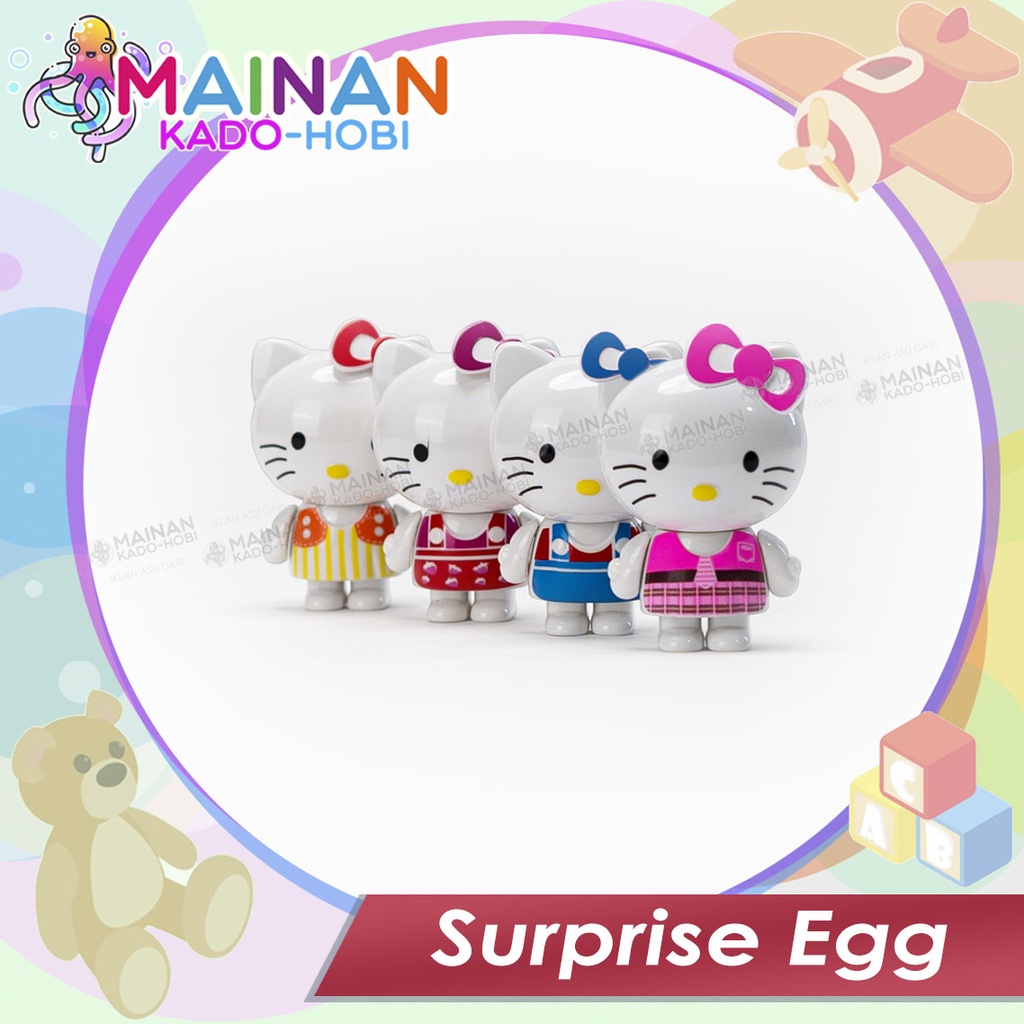 KOLEKSI HADIAH MAINAN ANAK SURPRISE EGG TELUR MOTIF KARAKTER HELLO KITTY