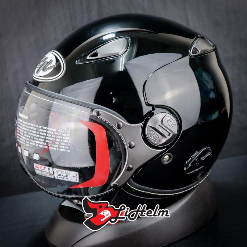 HELM KYT ELSICO BLACK METALIC | HALF FACE RETRO CLASSIC