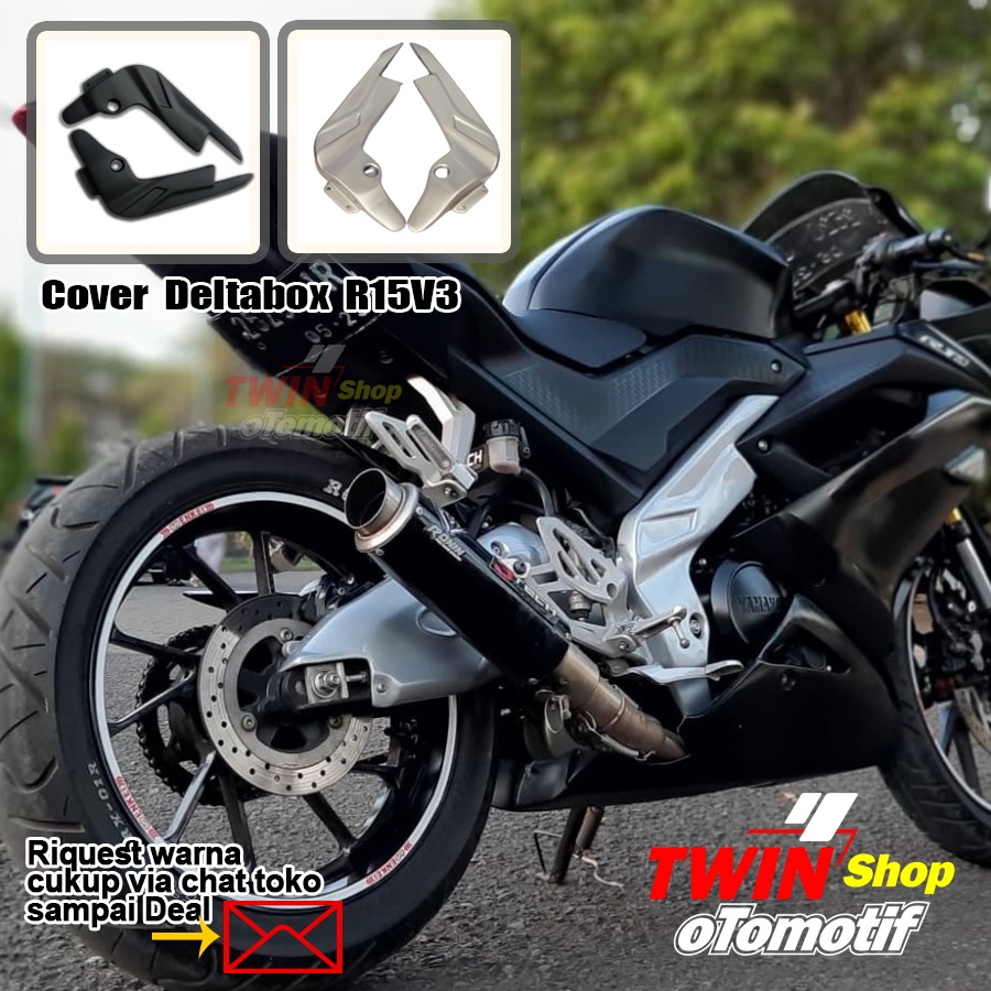 COVER DELTABOX YAMAHA R15 V3 COVER DELTABOX R15V3 SILVER