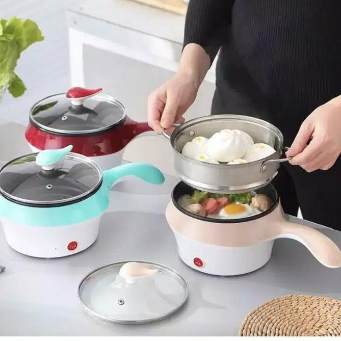 HARGA TERMURAAH Panci Elektrik 18cm Lapisan Keramik / Electric Fry Pan / Multifunctional Electric Fr