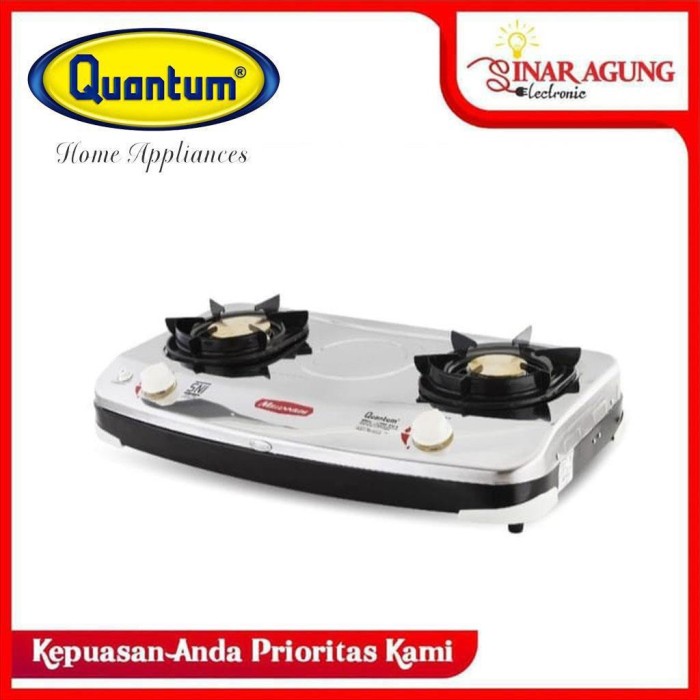 QUANTUM KOMPOR GAS 2 TUNGKU QGC201TES / QGC 201 TES STAINLESS STEEL .