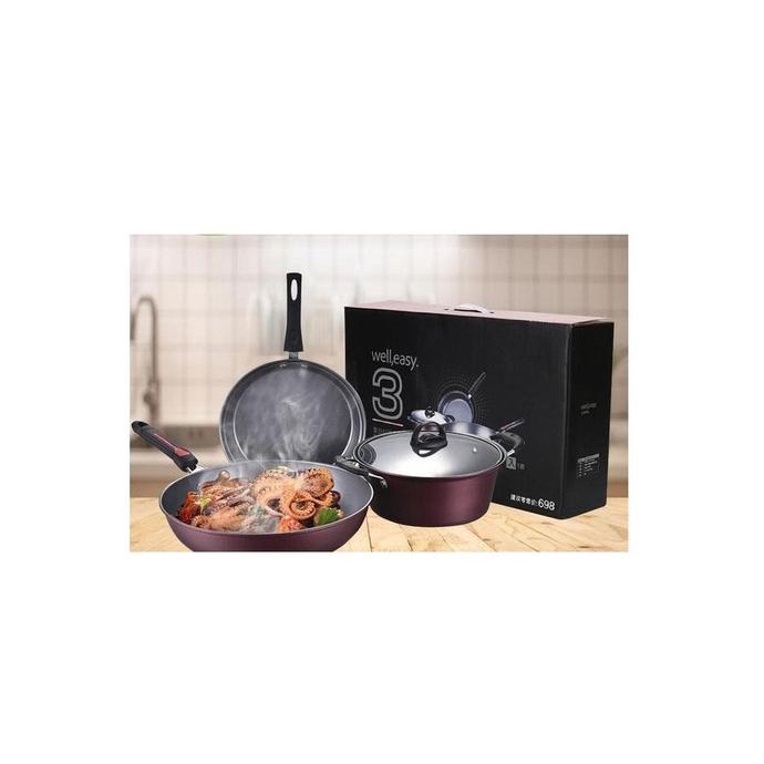 Panci Well Easy 1 Set 3 pcs 1042 PANCI TEFLON SET 3 ram