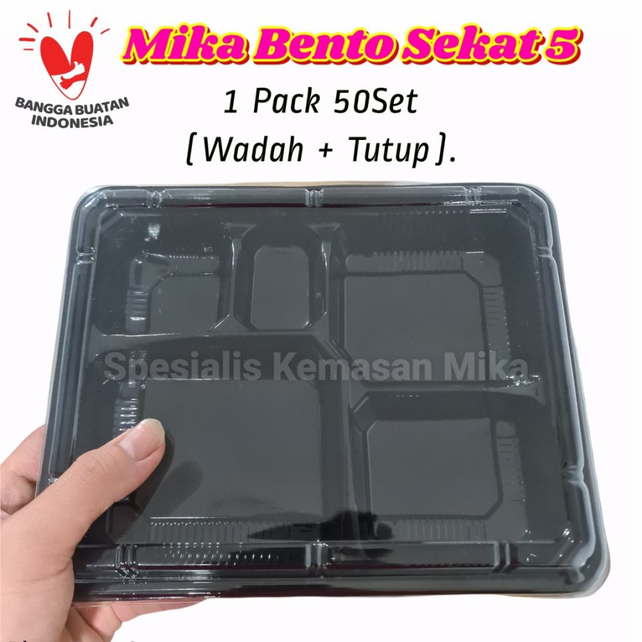 Mika Bento Sekat 5 HIPS / Tray Bento / Box Bento isi 50 set