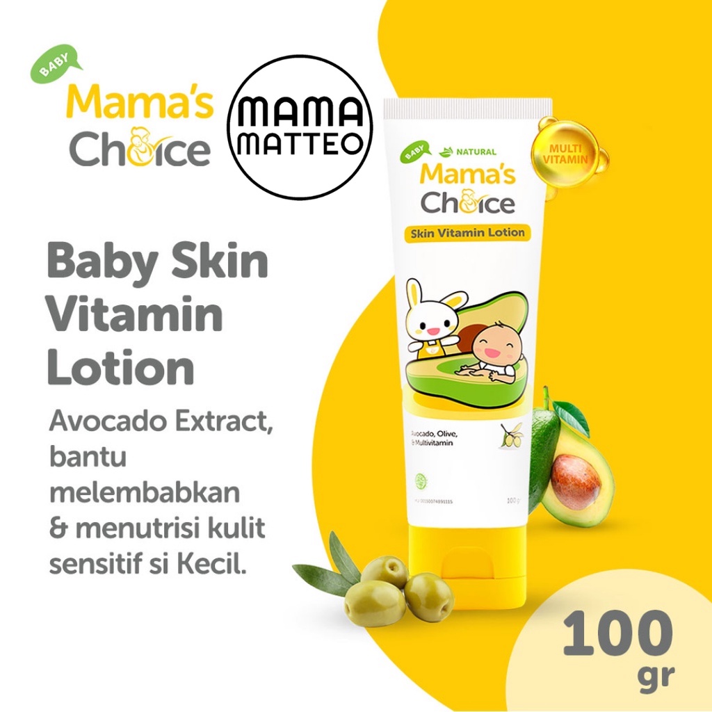 MAMA'S CHOICE Baby Skin Vitamin Lotion 100gr / Mamas Choice Cream Krim Lotion Kulit Bayi