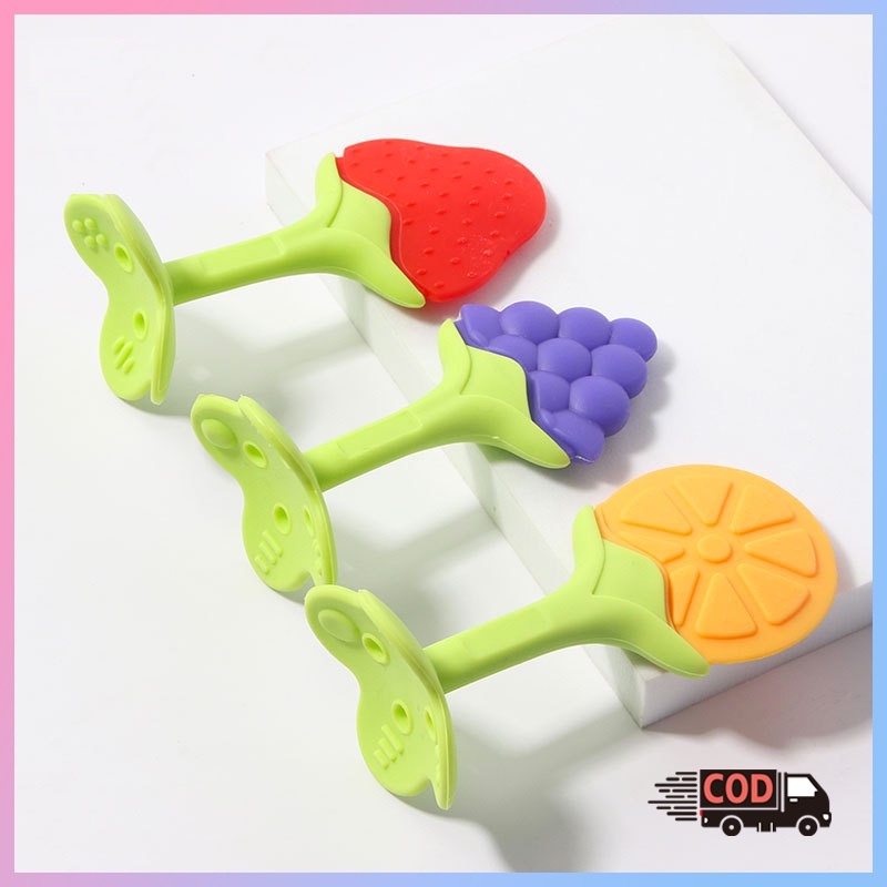 Teether bayi berbentuk buah/Teether bayi/Penumbuh gigi buah/Mainan gigitan bayi BPA Free