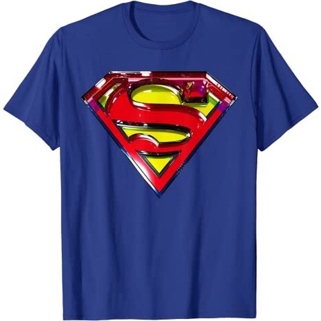 Baju Kaos Dewasa DC Superman Logo Glass T-Shirt Pakaian Fashion Katun Pria Wanita Distro Lengan Pend