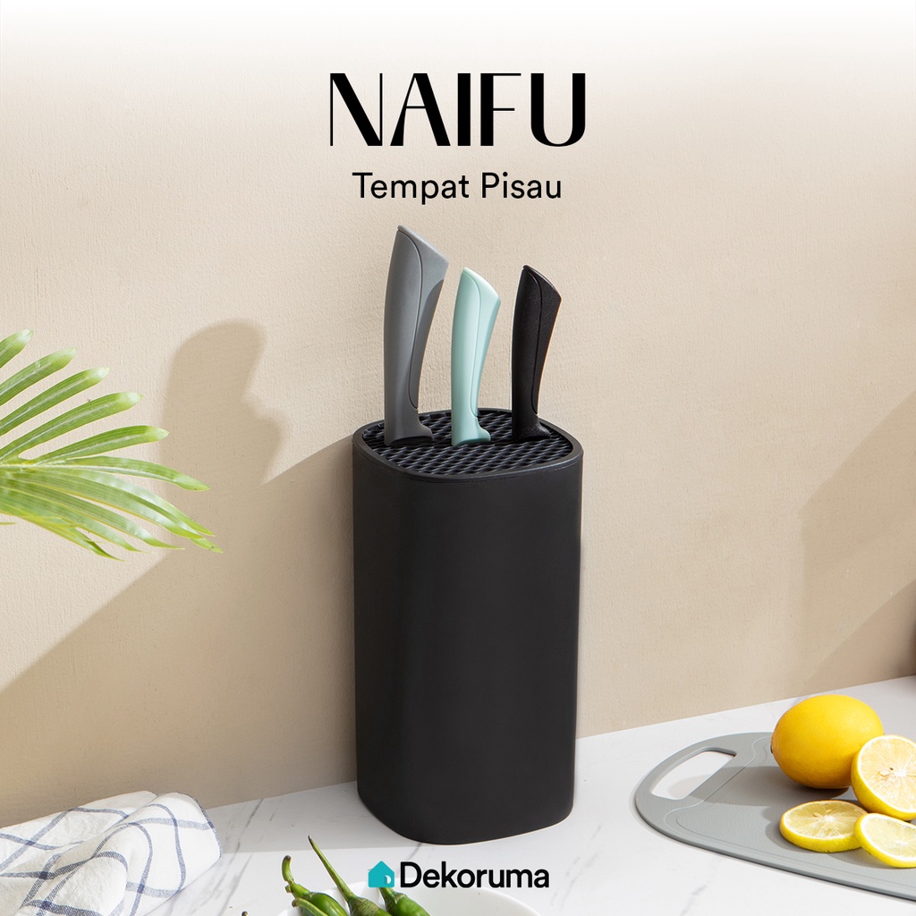 Dekoruma NAIFU Tempat Pisau Dapur Kotak