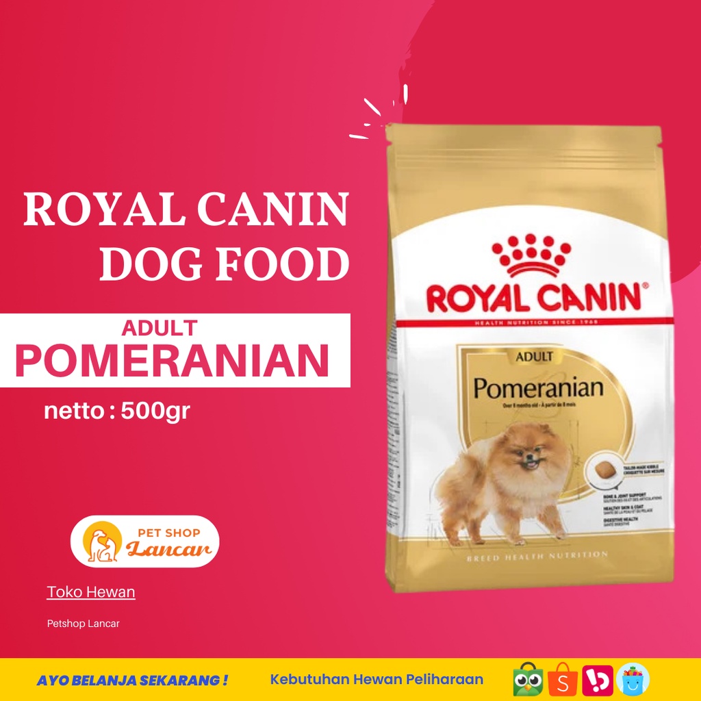 Royal Canin Pomeranian adult Makanan Anjing Pom Dewasa Dry Food 500GR