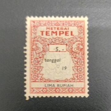 

1 Potong Materai Tempel Tua 5 Rupiah Merah Tahun 1971-1975