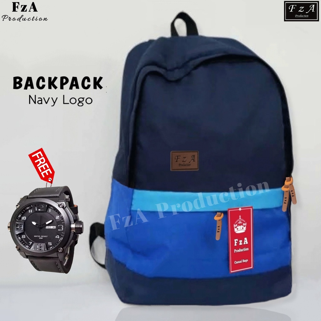 FzA Official - Tas Ransel Punggung Distro Casual Pria Wanita / Tas Ransel Laptop Backpack Original - NLQS