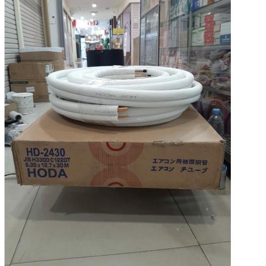 ☪ HODA pipa AC 1,5/2PK 1/4×1/2 meteran selang AC rumahan split tebal original hoda ℗