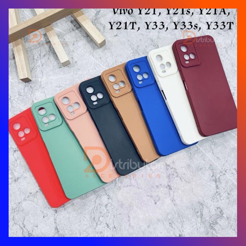 VIVO Y21T VIVO Y21A VIVO Y33S VIVO Y33T VIVO Y33A  Case Macaron Pro Camera + Protect Camera Silicon 