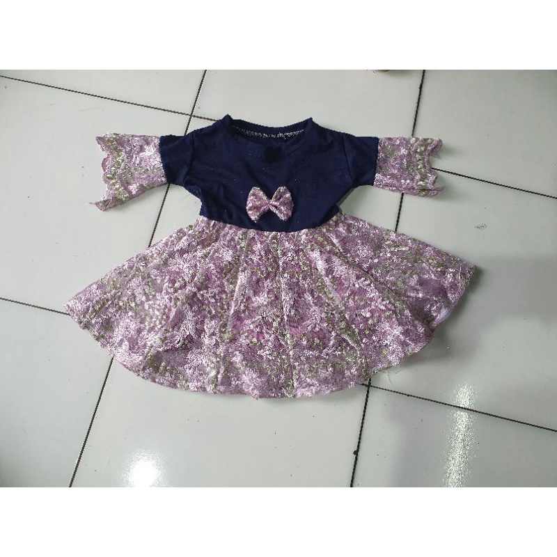 Dress Anak Usia 2-3 thn Brukat Kombi Tangan Terompet