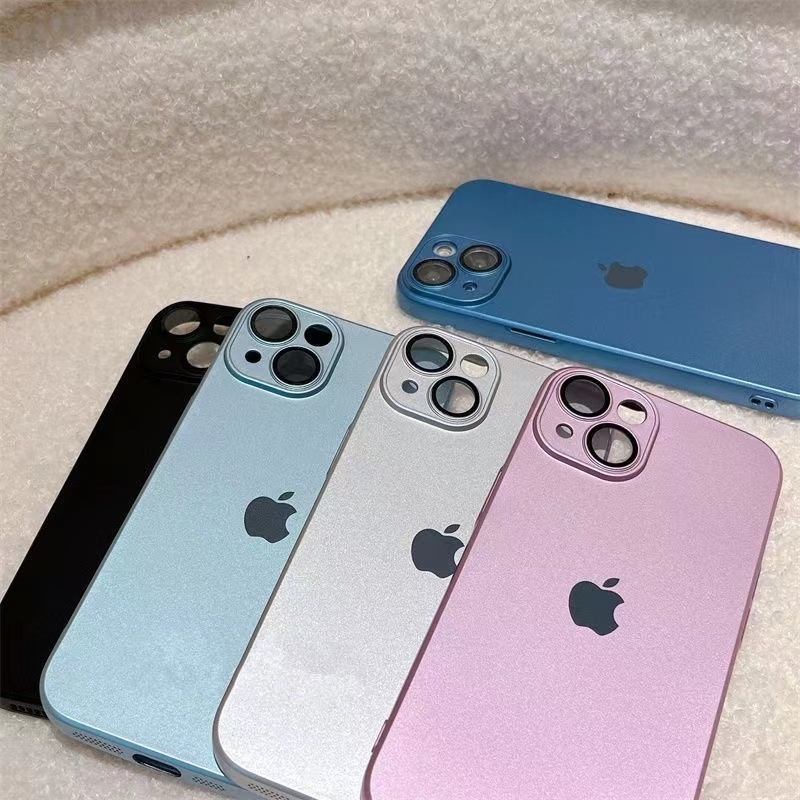 IPHONE Cat Metalik Bahan Silikon Dengan Lensa Film Phone Case Iphone11 12 13 14 Pro Max Plus X XS XR 78 Plus SE 2020 Shockproof Case Cover