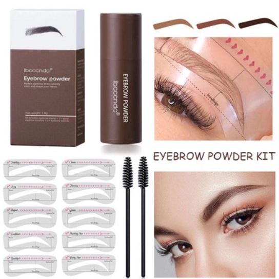 Ibcccndc Cetakan Alis Instan Bedak Alis Eyebrow Powder Eyebrow Stamp Alis Stempel Alis Waterproof dengan 10 Model Cetakan Alis