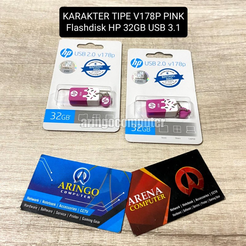 Flashdisk HP 32GB USB 2.0 KARAKTER TIPE V178P PINK