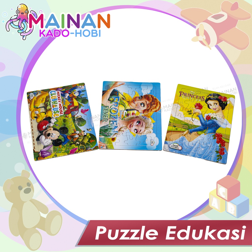 HADIAH HOBI MAINAN EDUKASI ANAK PUZZLE KARAKTER KARTUN LUCU UKURAN KECIL BESAR