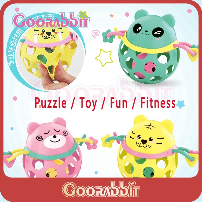 Mainan Rattle / Teether Bayi 0-12 Bulan Desain Hewan