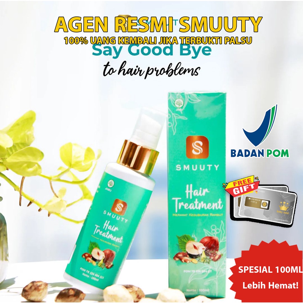 Smuuty Hair Treatment Serum Kemiri Bakar Smuuty Penumbuh Rambut Serum Rambut Rontok 100% ORI BPOM