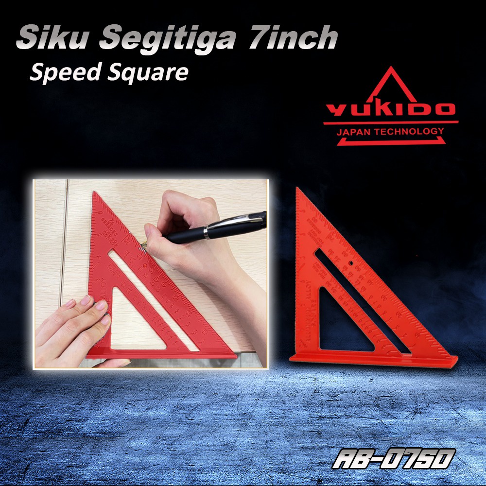 promo obralll!! Penggaris segitiga speed square 7inch baja alloy anti penyokl pengukur