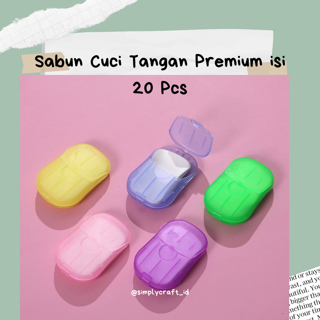 Simply Craft ID - Isi 20 Pcs Sabun Cuci Tangan Kertas Sabun Kertas Serbaguna Praktis Travelling Paper Soap Sabun Cuci Tangan Travel