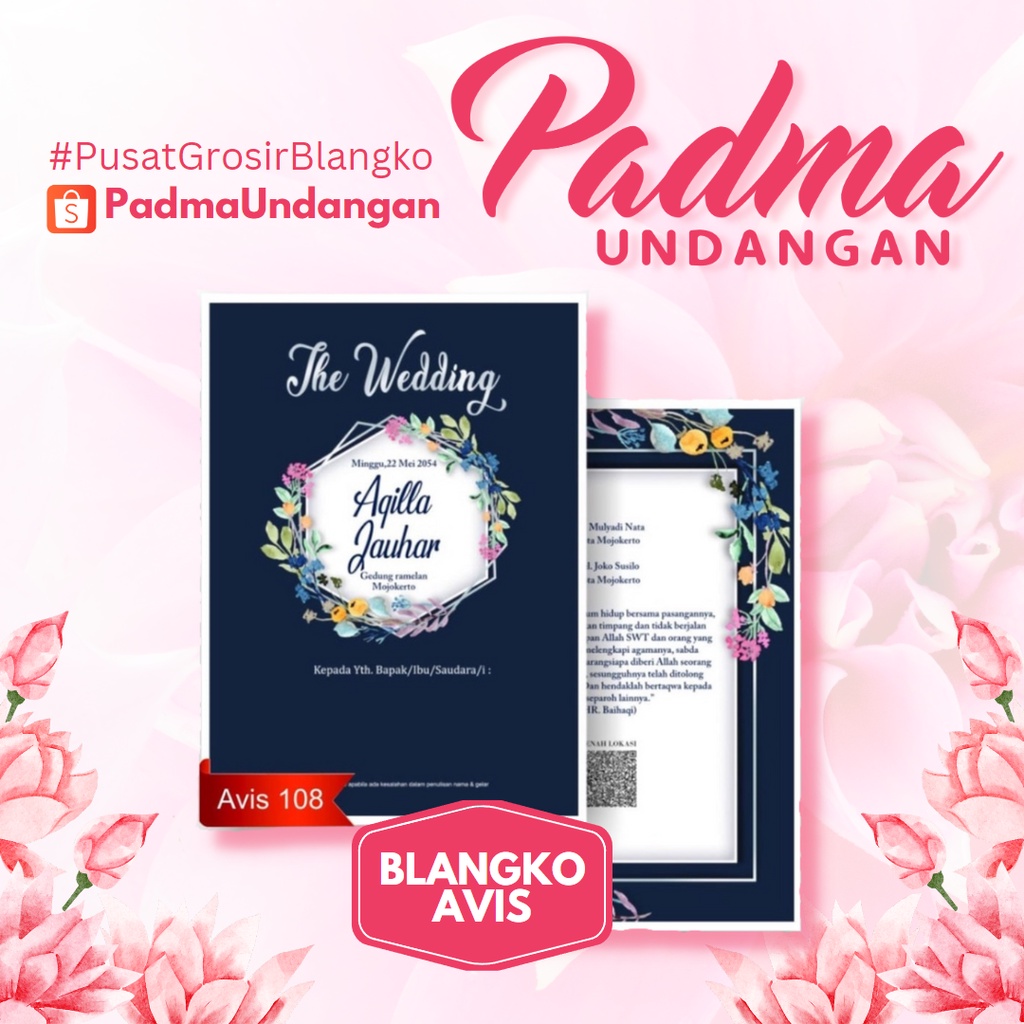 Blangko Undangan Avis 108 | PadmaUndangan