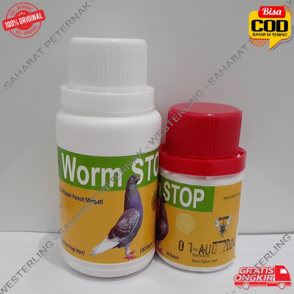 BARON WORMSTOP OBAT CACING MERPATI ISI 100