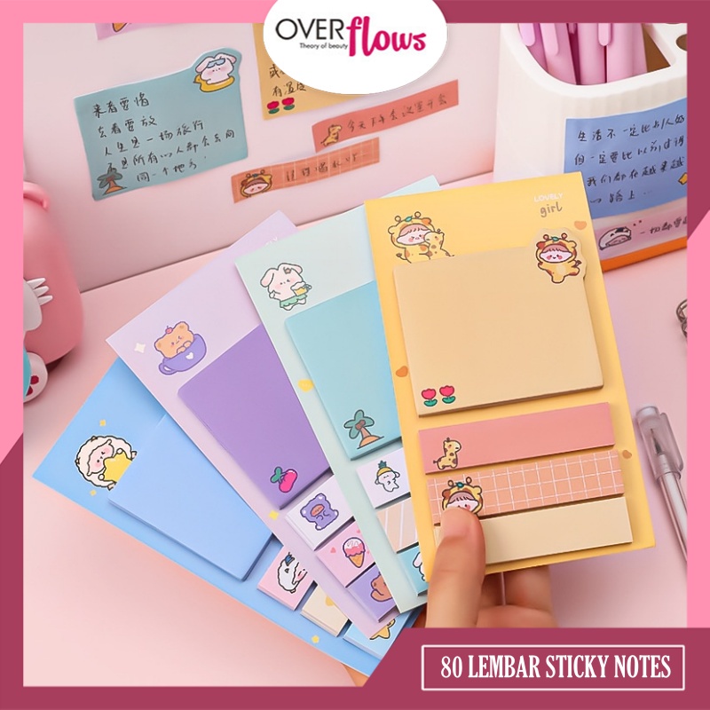 

OVERFLOWS.ID 80 LEMBAR STICKY NOTES LUCU MEMO ALA KOREA TEMPELAN PESAN MURAH