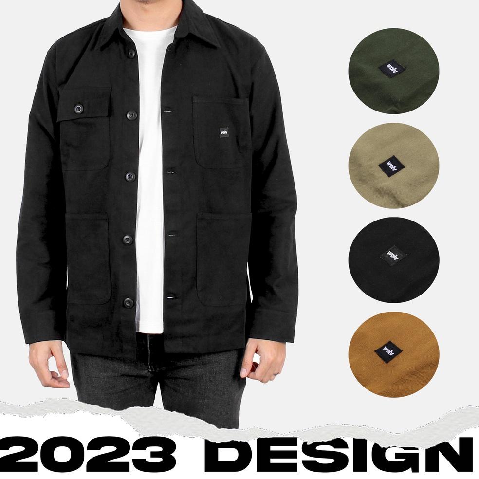 SALE TERBATAS "ARTHUR" JAKET KANVAS / SEMI PARKA / JAKET TRUCKER KANVAS - 2 POCKET - black doff