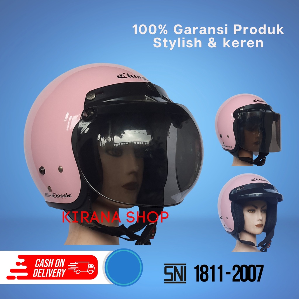 Helm Bogo Dewasa | Helm Bogo Classic Original JM-08 Warna Pink