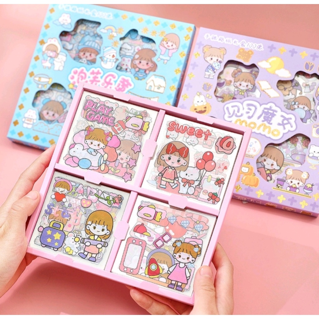 

100 lembar Sticker Momo Kartun Korea Lucu Viral