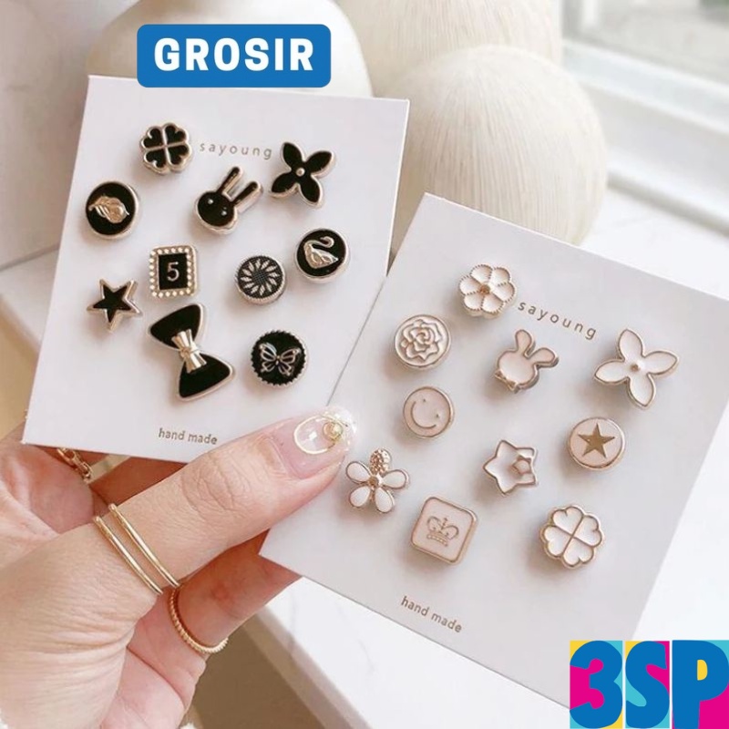 3SP | SSR29 Bros Pin Aksesoris Fashion Wanita Isi 10 Enamel Pin Kecil Lucu Bros Hijab Jaket Tas