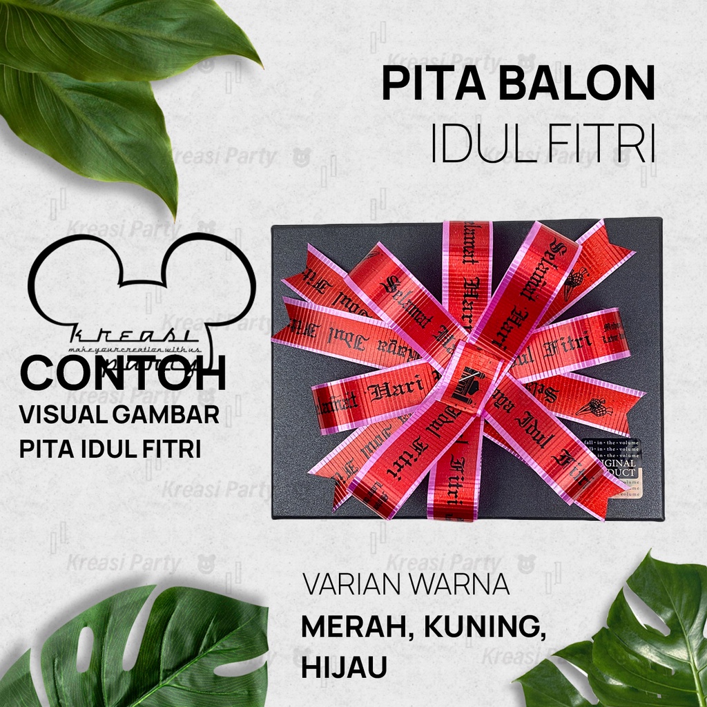 Pita Ribbon Idul Fitri / Pita Roll Selamat Hari Raya Idul Fitri Merah