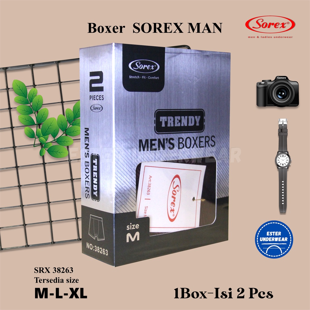 SOREX Pria Celana Boxer SRX 38263 1 Box Isi 2Pcs