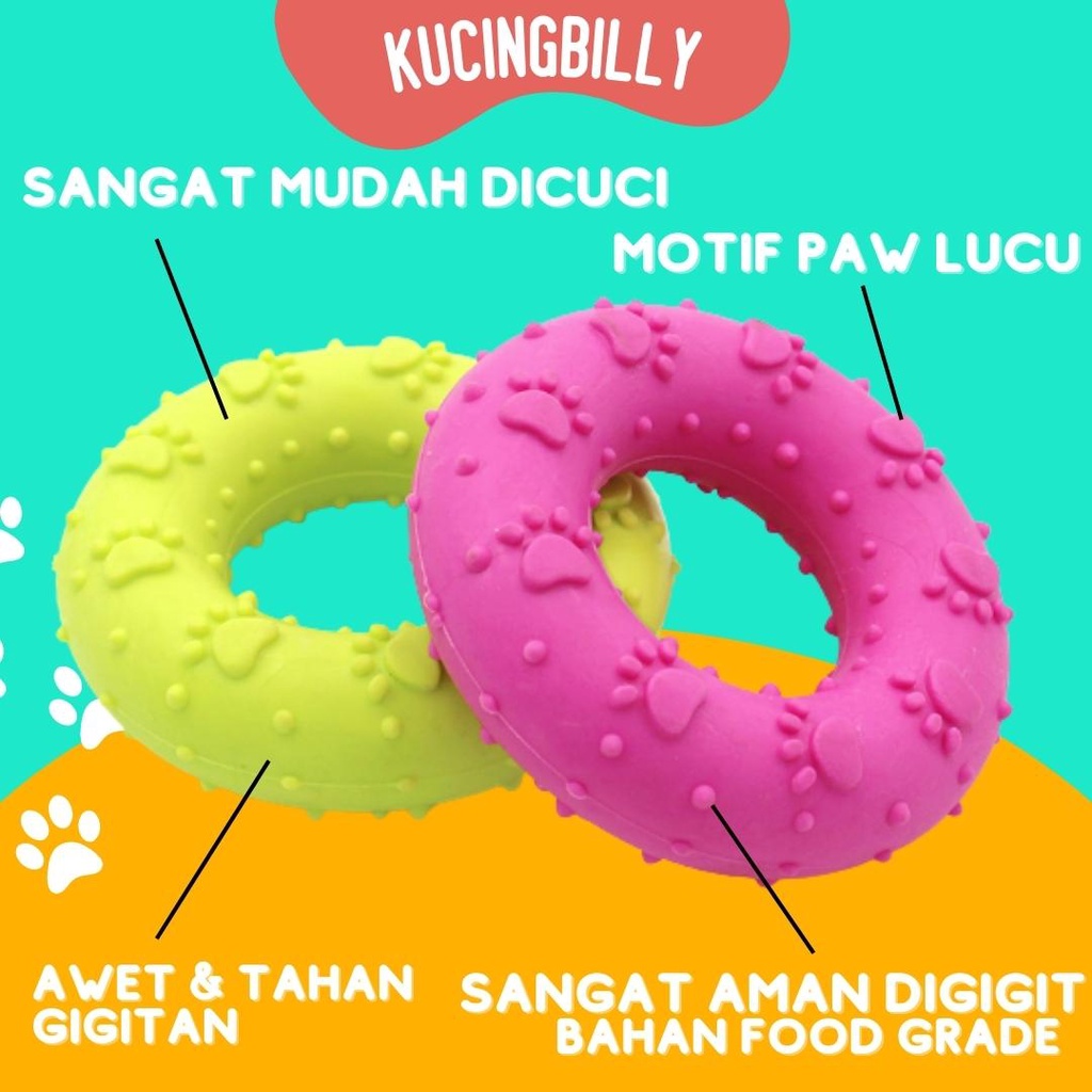 DONAT MAINAN GIGITAN ANJING KUCING donut karet silikon