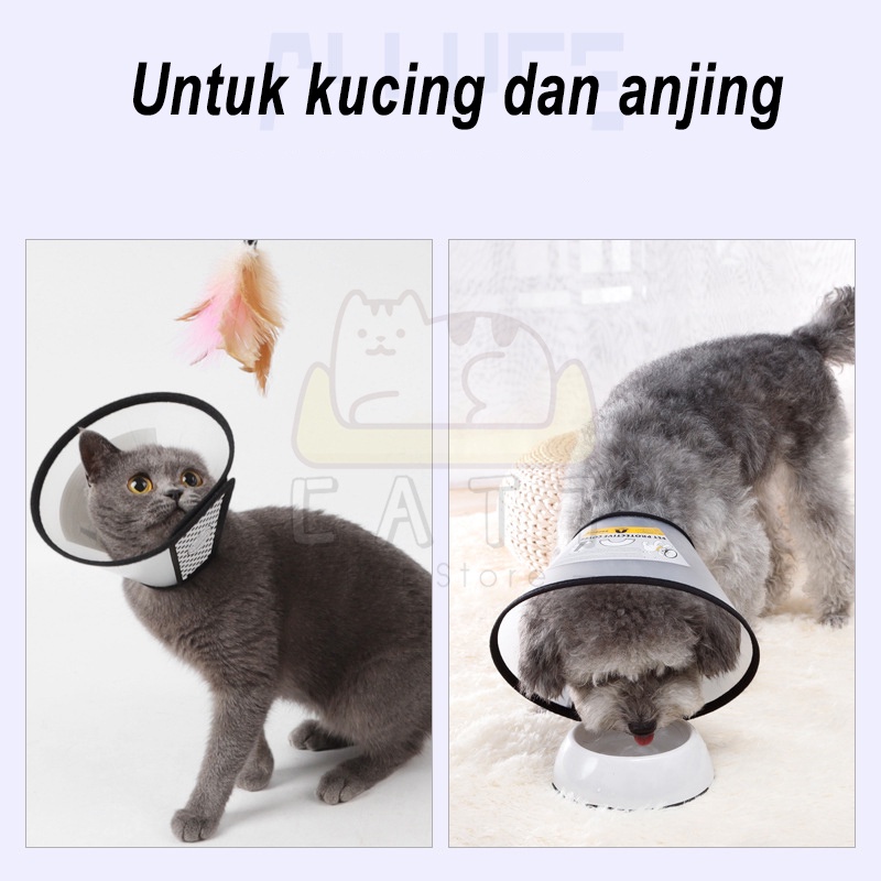 Kerah kucing Pelindung Leher Kucing Pelindung Kerah Kucing Anjing PET COLLAR PENUTUP LEHER Anti-menjilat Cincin Anti-gigitan Kerah Hewan Peliharaan