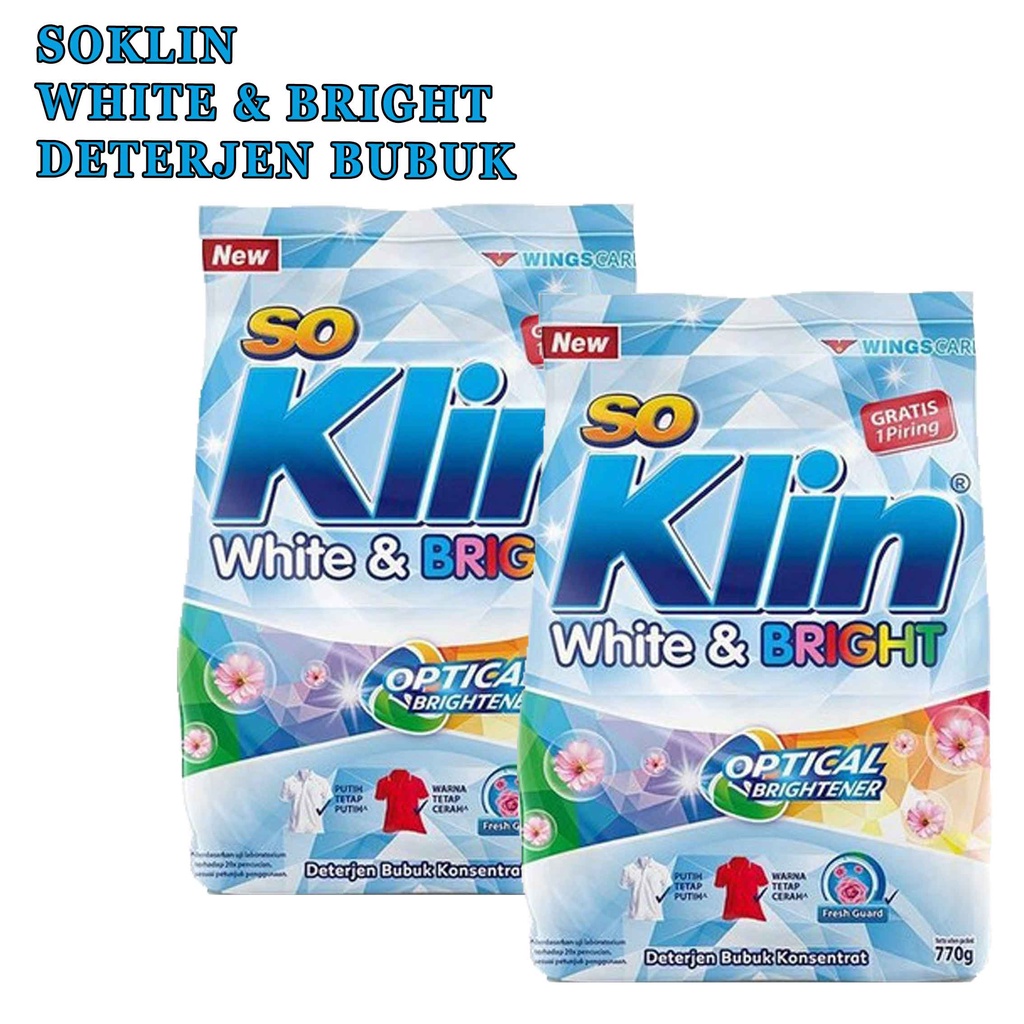 white dan bright* So klin* diterjen bubuk konsentrat* 770g