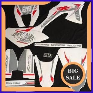 Decal putih Klx 150 new dtracker decal supermoto putih abu list merah keren 1M4R23 limited stock