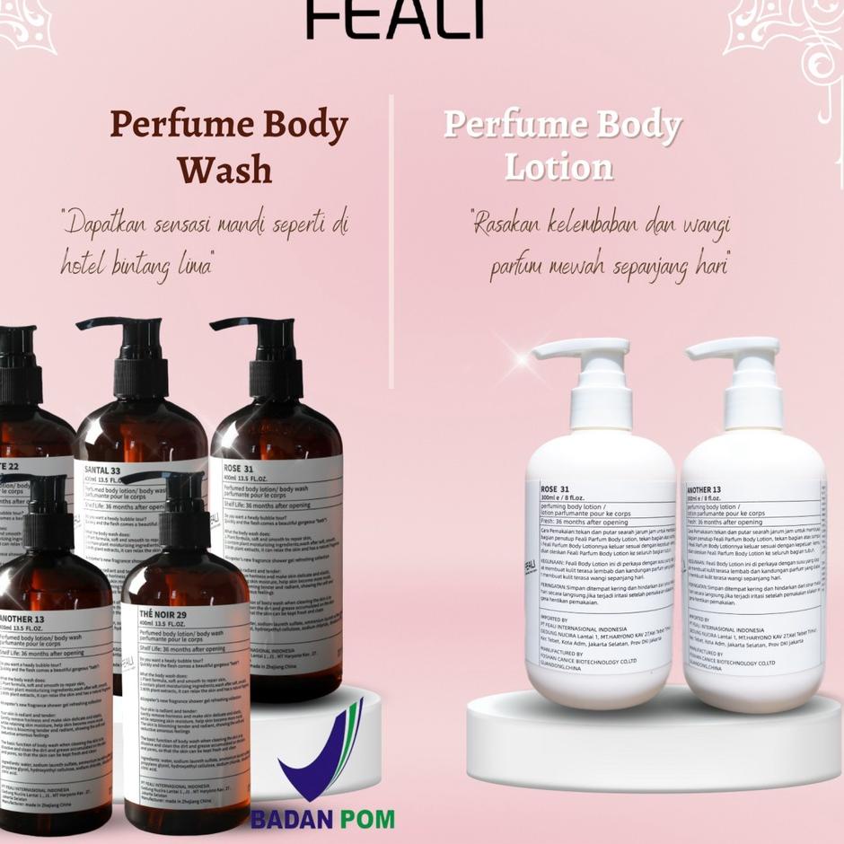 ⚡COD⚡ [BPOM] FEALI Perfume Body Wash Sabun Mandi Body Lotion Cair Shower Gel Brightening Moisturizer