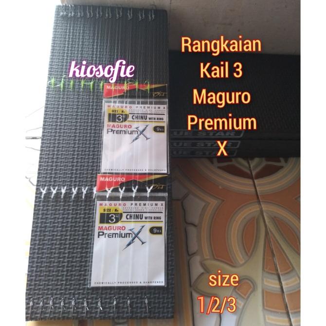 kail pancing ikan mas MAGURO PREMIUM X rangkaian 3 isi 10pcs+spon