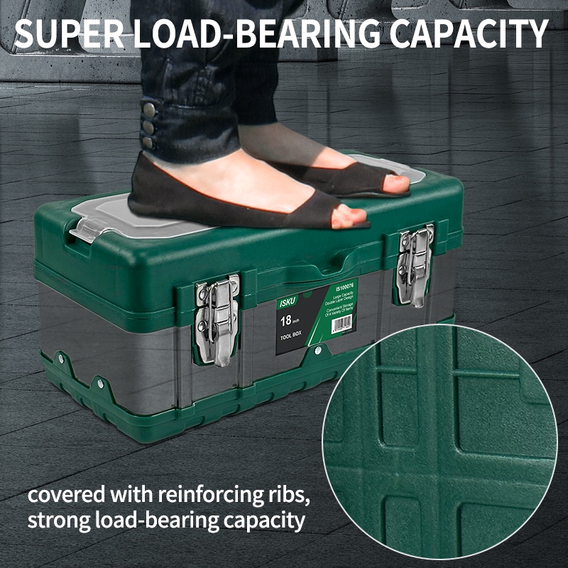 Isku Tool Box Besar 20 Inch Box Alat Perkakas Tool Box Bahan Stainless Steel Kotak Perkakas