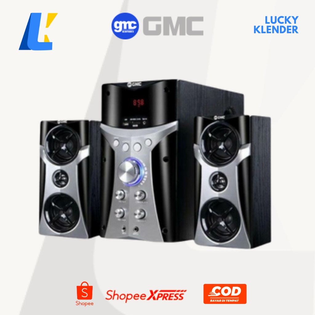Speaker Aktif GMC 885B Bluetooth Karaoke Radio Subwoofer Bass FREE MIC