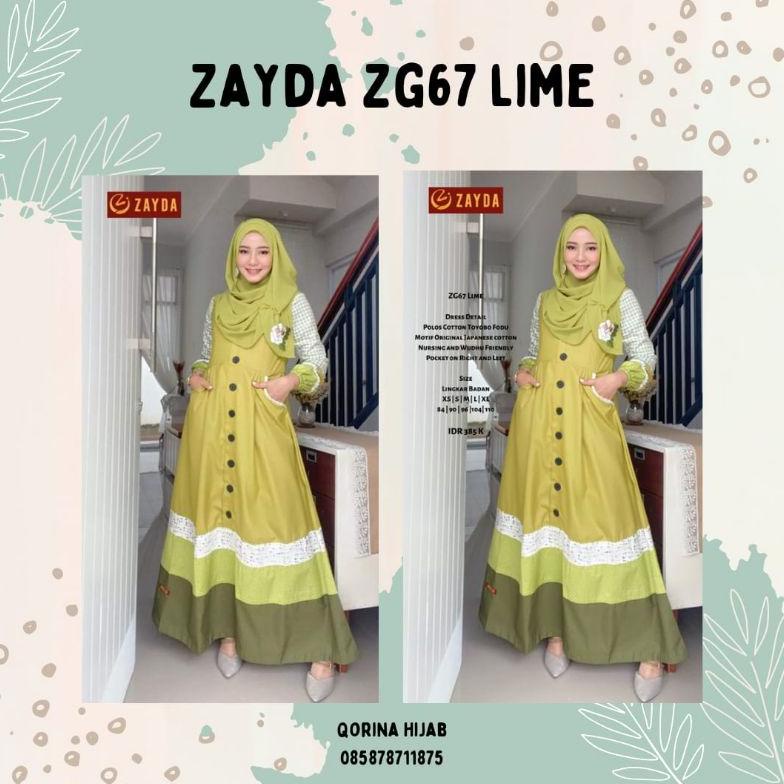 PROMO Gamis Zayda / Zayda terbaru / Zayda ZG67 Lime Murah