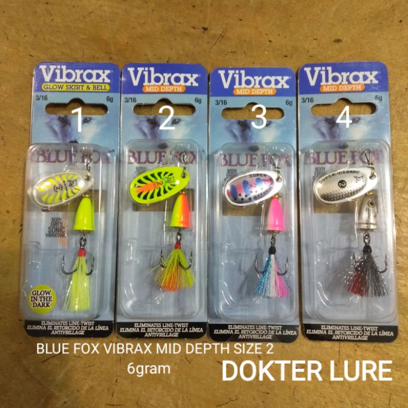 LURE BLUE FOX VIBRAX MID DEPTH SIZE2 6gram Inline Spinner