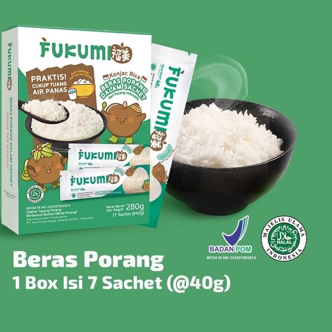 

❁ FUKUMI Beras Porang Box sachet 280gr, beras shirataki, konjac rice, beras diet ☝