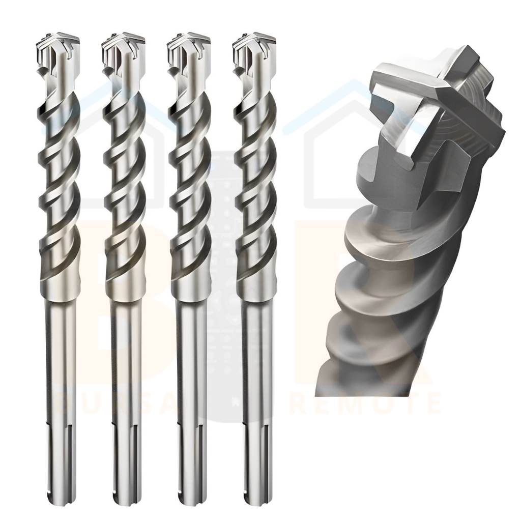 Mata Bor Bobok Tembok SDS Max Hammer Drill Panjang 200MM 8 - 25 MM