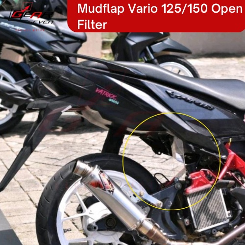 Mudflap Akrilik Vario 125/150 downdraft / open filter (ukuran panjang)