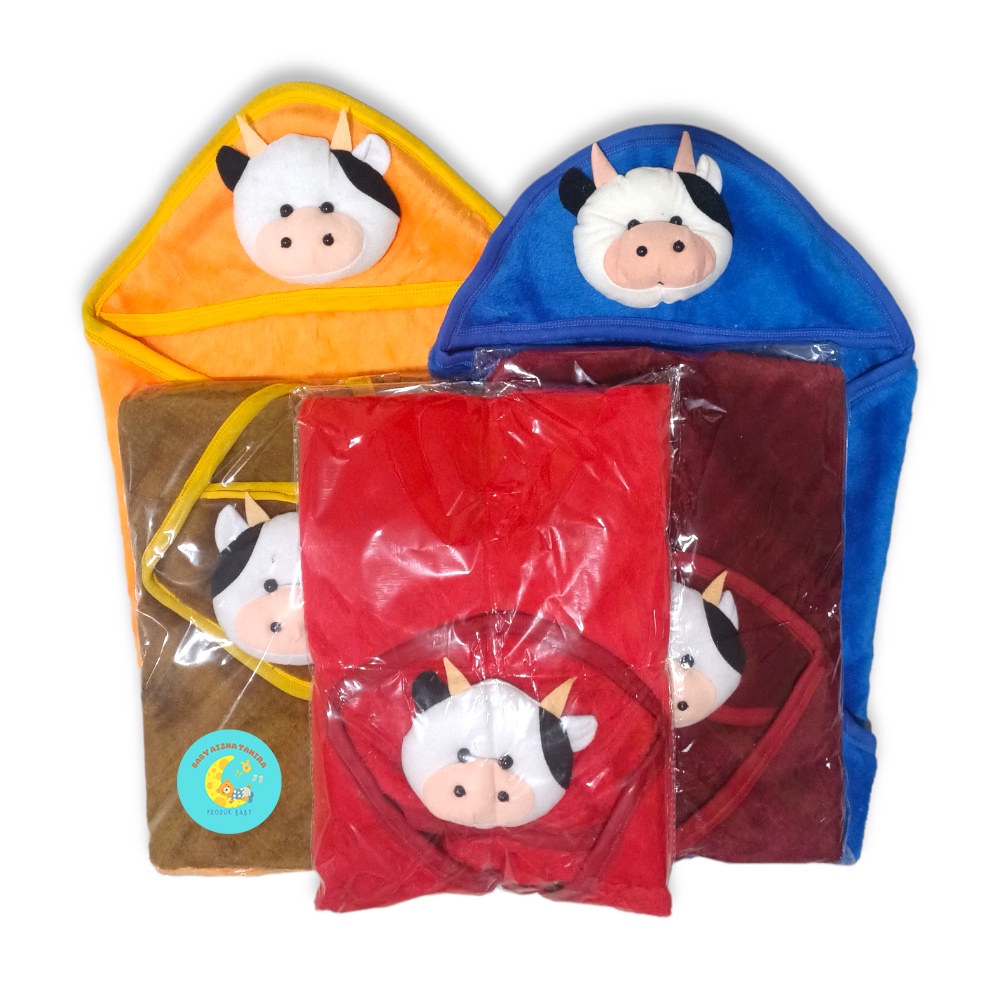 Selimut Bulu Bayi yang Lembut dan Aman untuk Kulit Sensitif Motip Boneka Sapi Lucu